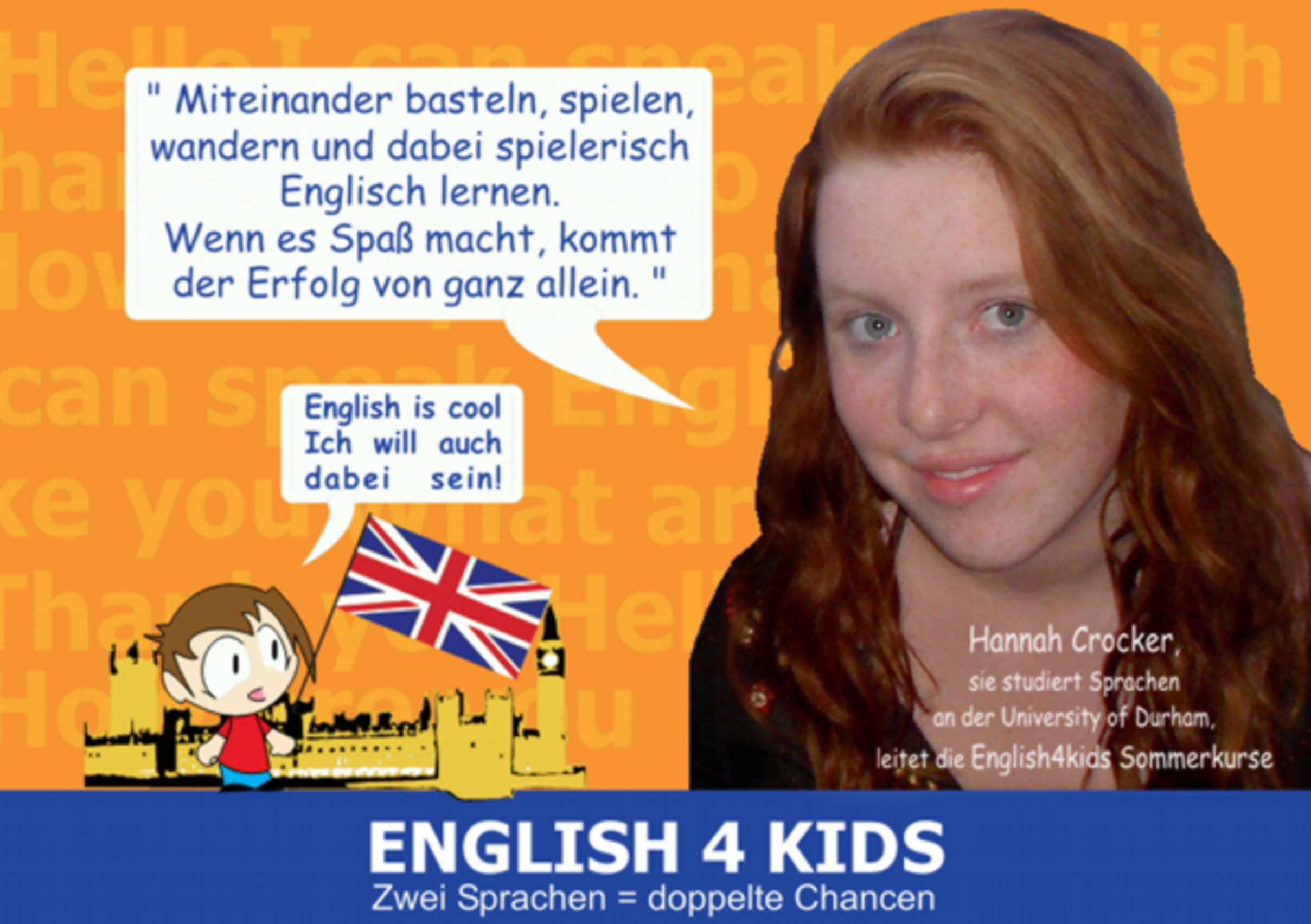 Der Flyer f�r English 4 Kids Heinrich Gabriel Wagner